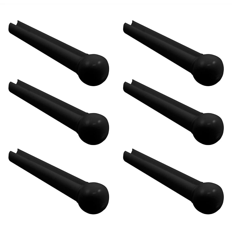 Универсальные штифты с прорезями (набор из 6 шт.) — черные Allparts Universal Slotted Bridge Pins (set of 6) - Black цена и фото