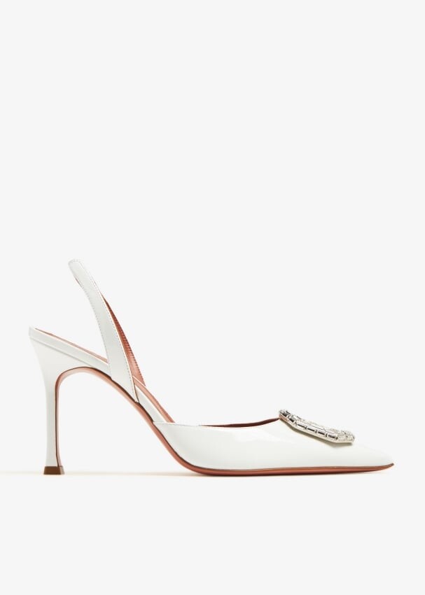 Туфли Amina Muaddi Camelia Slingback, белый