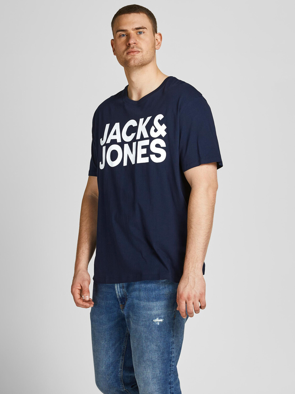 

Футболка Jack & Jones Plus Size Kurzarm Übergrößen JJECORP, темно-синий