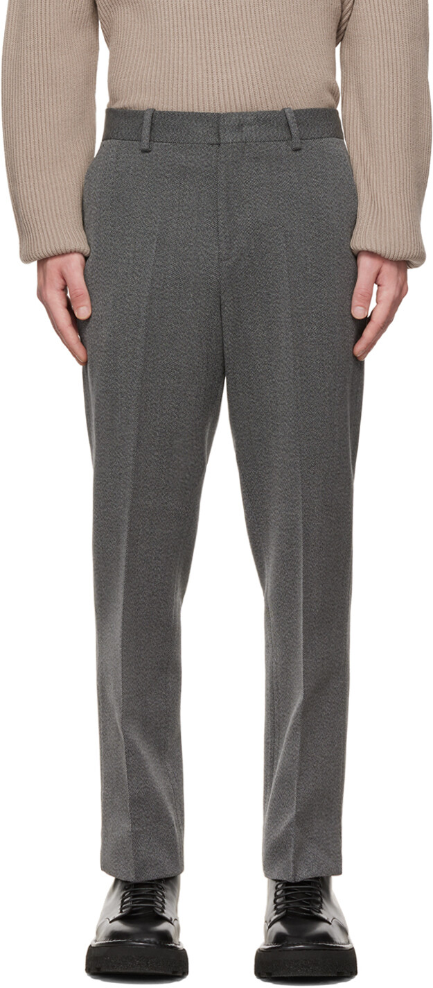

Серые брюки с завышенной талией Solid Homme, Серый