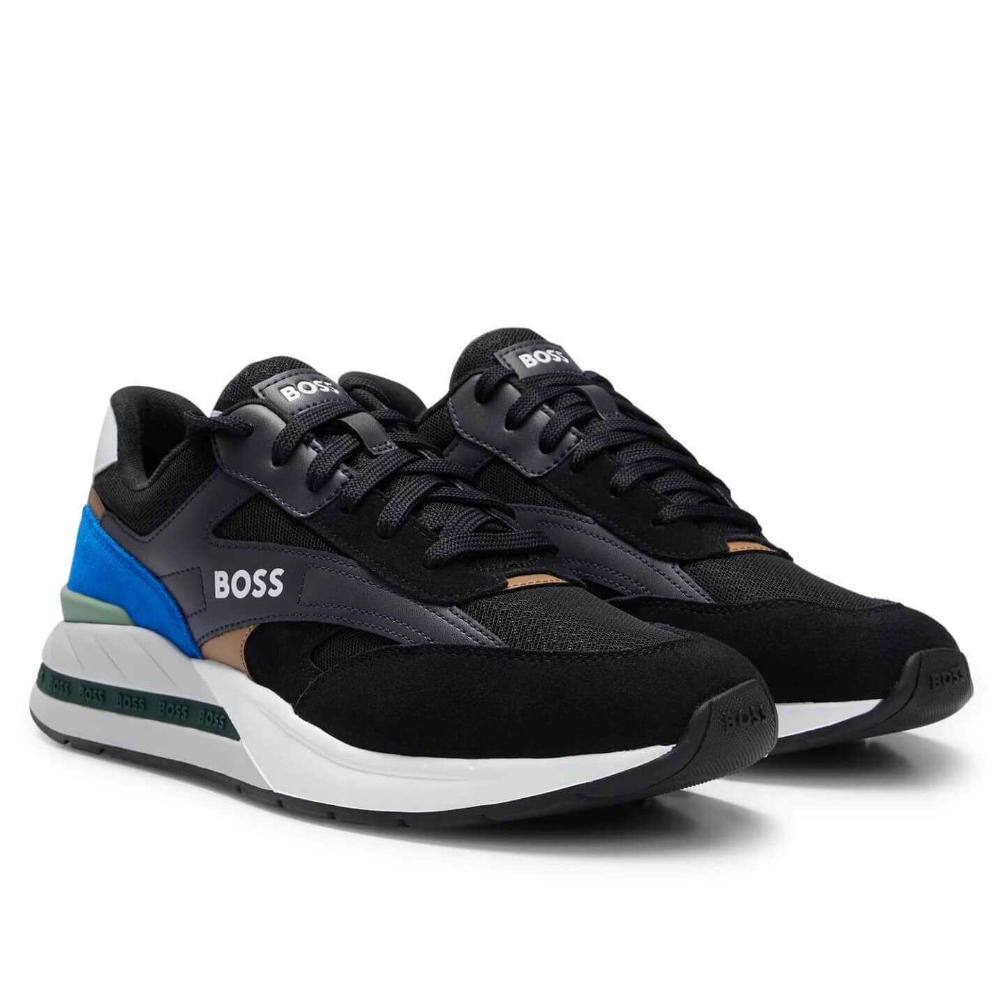 

Кроссовки Boss Mixed-Material Lace-Up, темно-серый