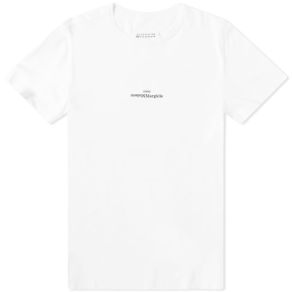 

Футболка Maison Margiela Embroidered Text Logo Tee, Белый