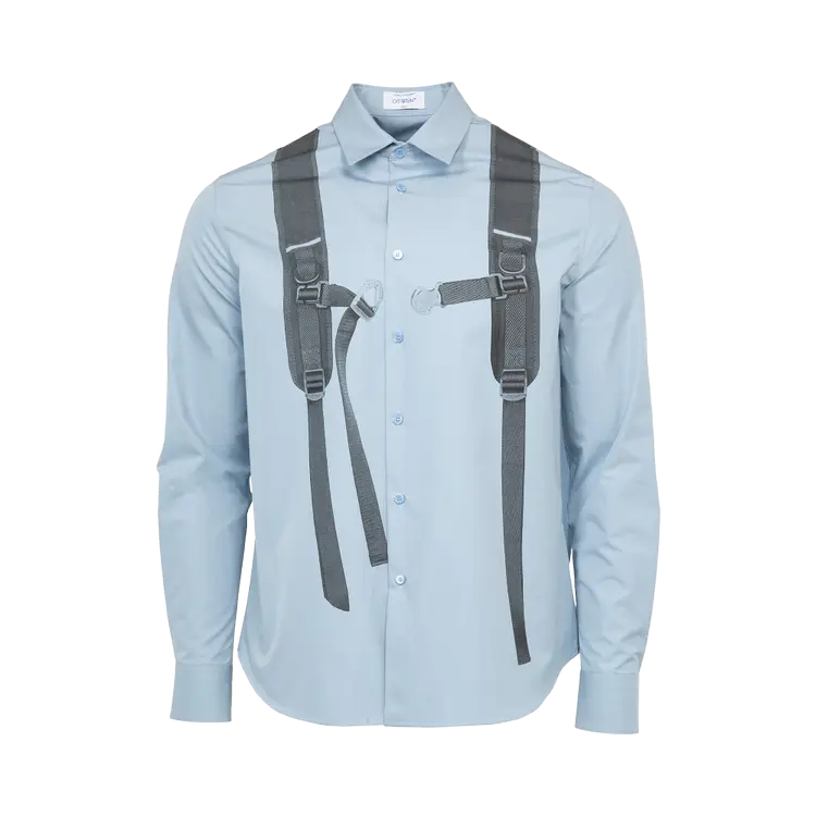 

Рубашка Off-White Backpack Heavycot 'Placid Blue/Black', синий
