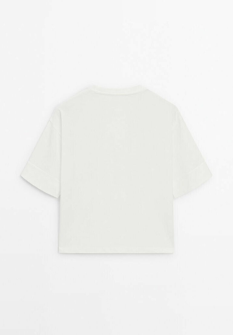 

Базовая футболка With Short Sleeves Massimo Dutti, белая
