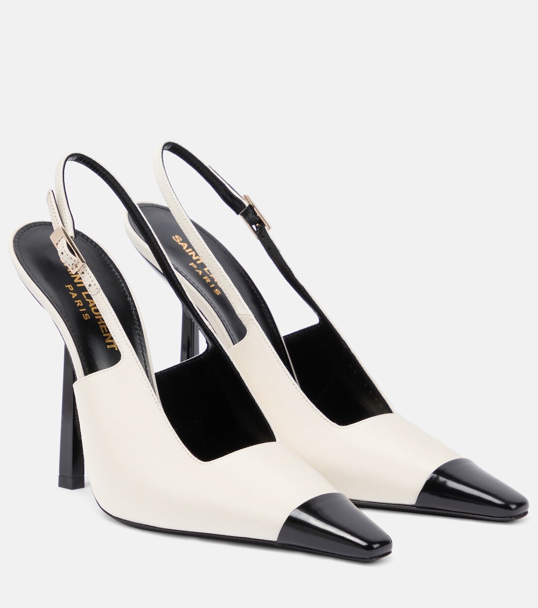 

Атласные туфли ines с кожаной отделкой Saint Laurent, белый