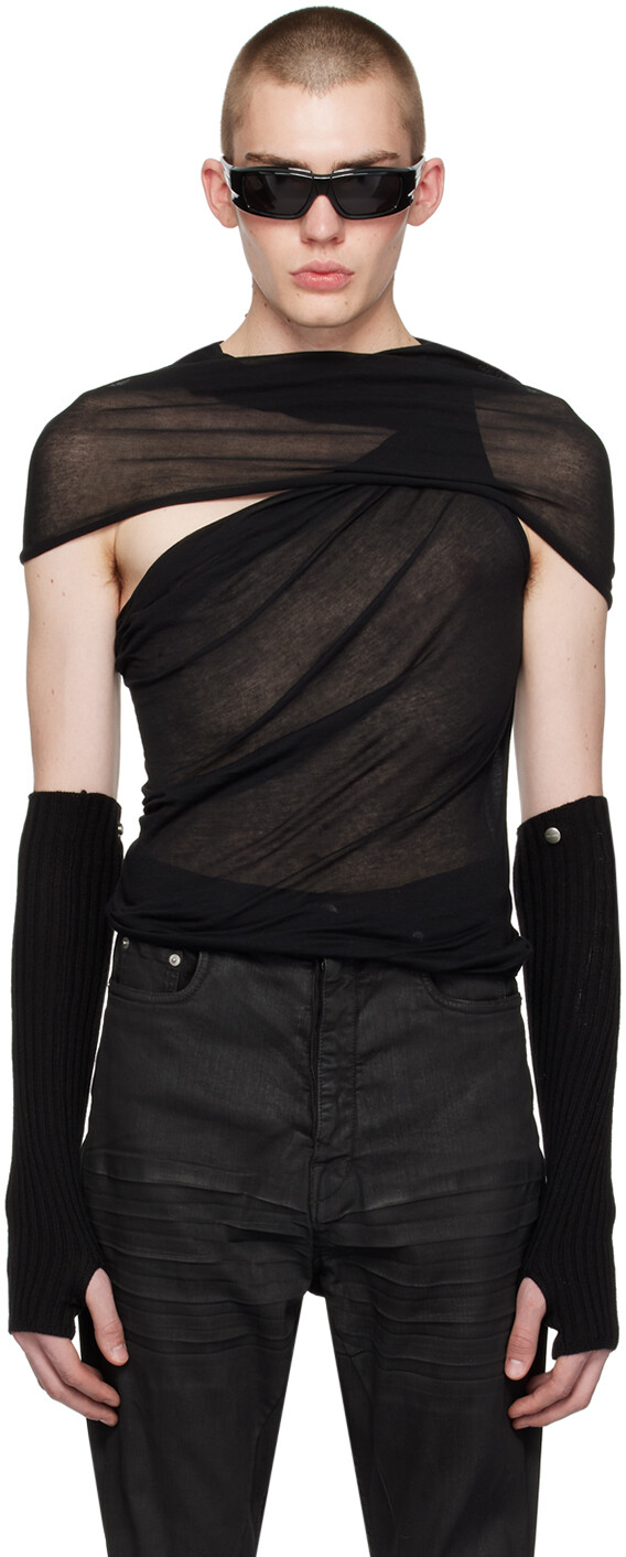 

Черная футболка с двуспальной полосой Rick Owens, цвет Black