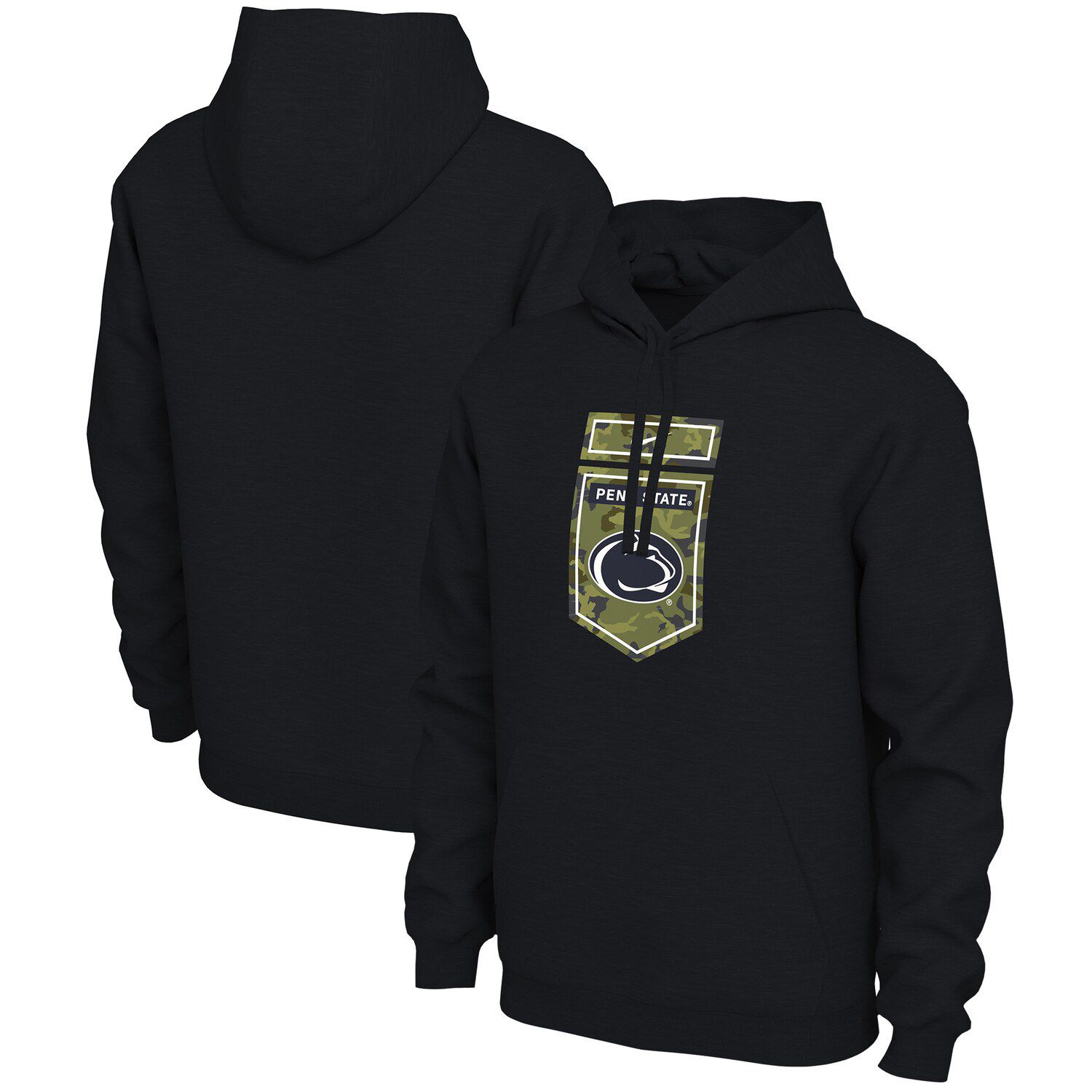 Мужской черный пуловер с капюшоном Penn State Nittany Lions Veterans Camo Nike