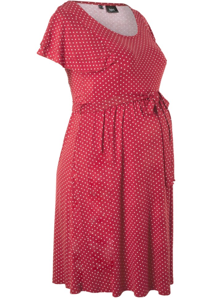 Bonprix collection. Красное платье в горошек Бонприкс. Бонприкс платье в горошек. Трикотажное платье с строчкой под грудью.