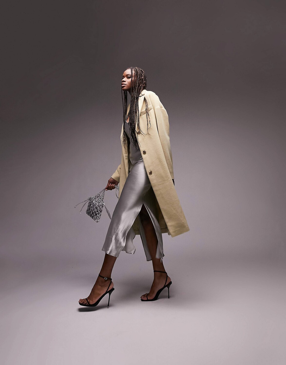 

Topshop Tall Chuck на пальто цвета шалфея, Серый