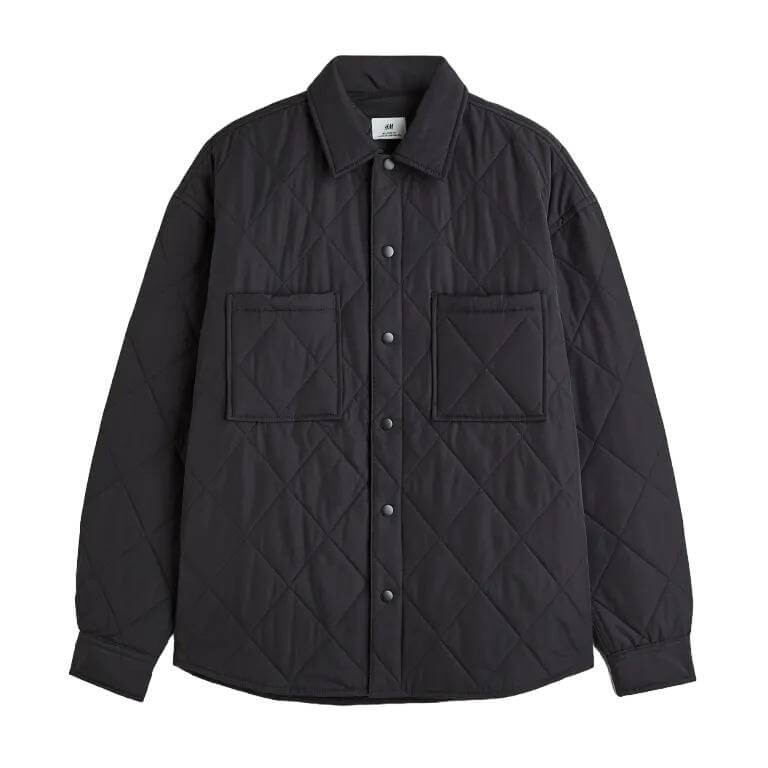 

Куртка H&M Relaxed Fit Quilted, черный