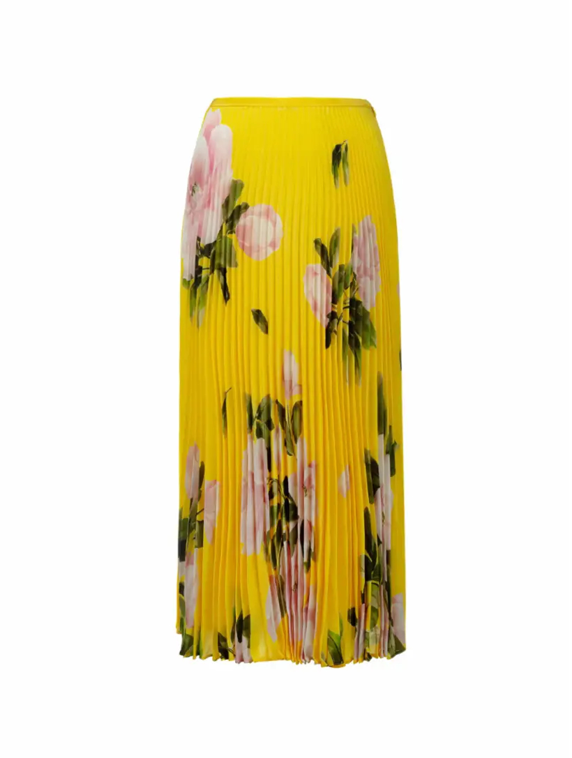 Шёлковая плиссированная юбка Valentino женская плиссированная юбка с цветочным принтом y2k длинная трапециевидная пляжная юбка с высокой талией в корейском стиле для девушек на л