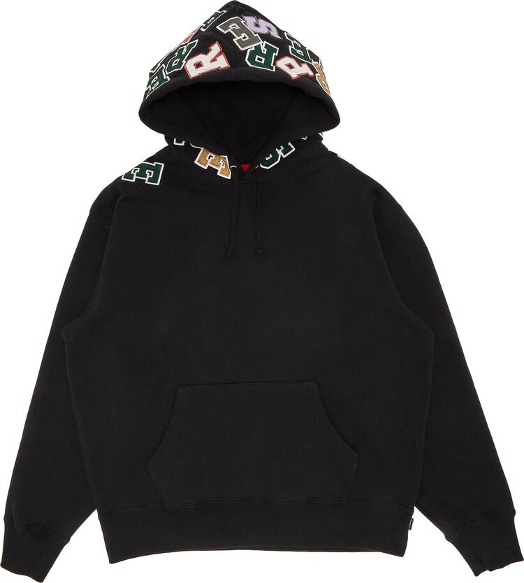 

Толстовка Supreme Scattered Appliqué Hooded Sweatshirt 'Black', черный