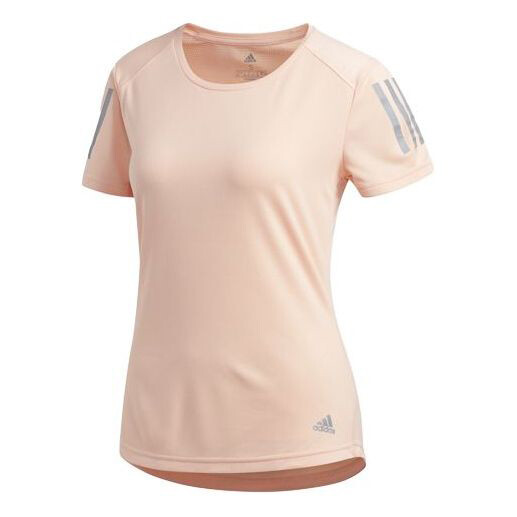 

Футболка Adidas Own The Run Tee Reflective Printing Sports Short Sleeve Pink, Розовый