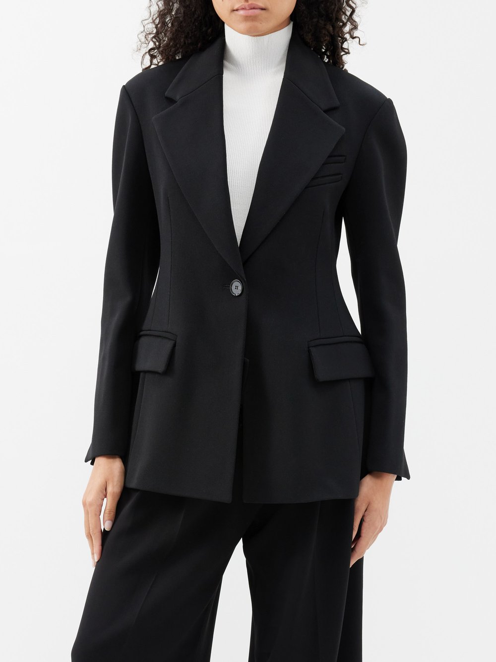 Шерстяной костюмный пиджак с разрезом сзади Proenza Schouler, черный inspire жакет прямой с объемными плечами бежевый