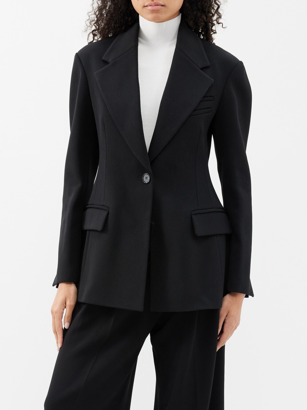 

Шерстяной костюмный пиджак с разрезом сзади Proenza Schouler, черный