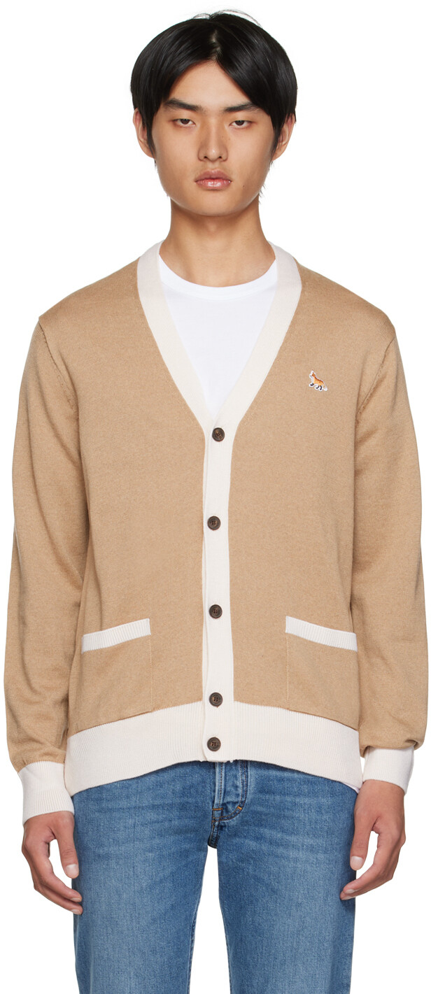 

Бежевый кардиган с лисой Maison Kitsuné
