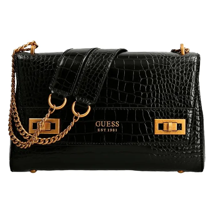 

Сумка кросс-боди Guess Katey Croc Flap, черный