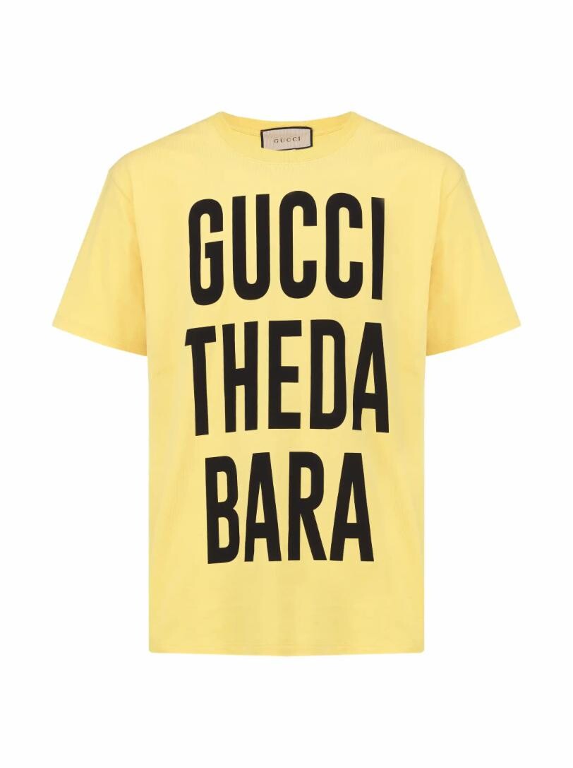 

Хлопковая футболка с принтом Gucci, Желтый