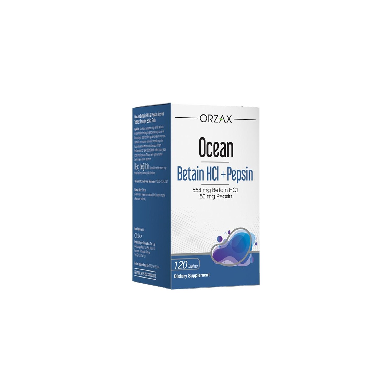 Комплекс добавок Orzax Ocean Betaine Hci + Pepsin Supplementary Food, 120 таблеток