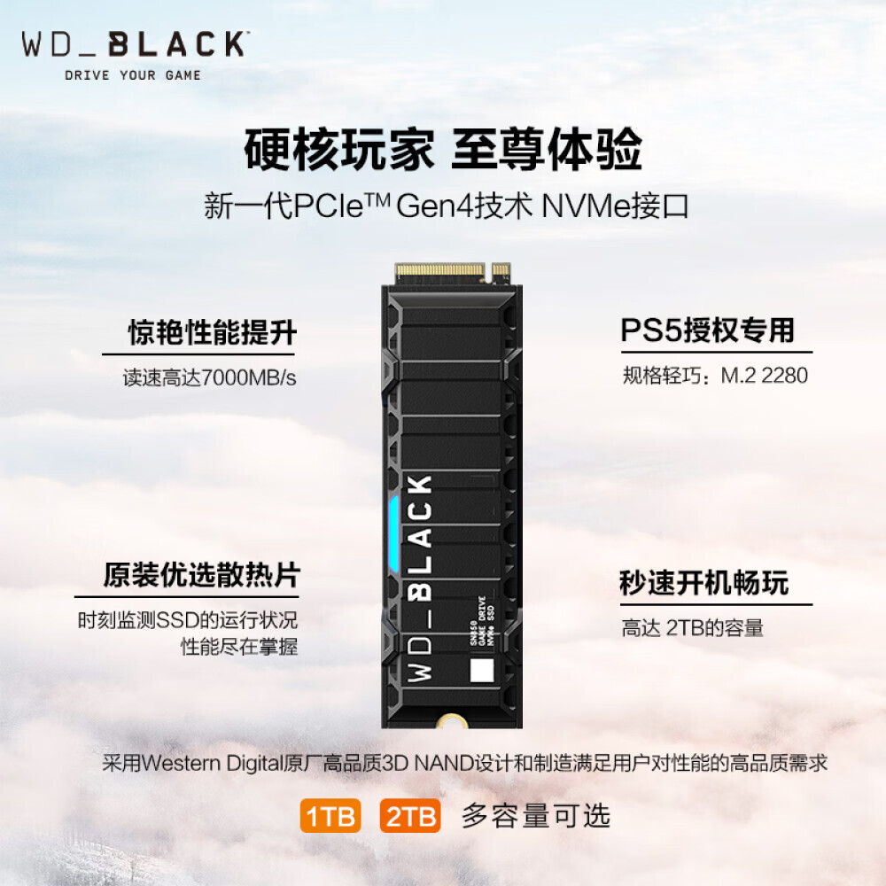 

SSD-накопитель Western Digital PS5 SSD Black SN850 Sony Edition 2ТБ