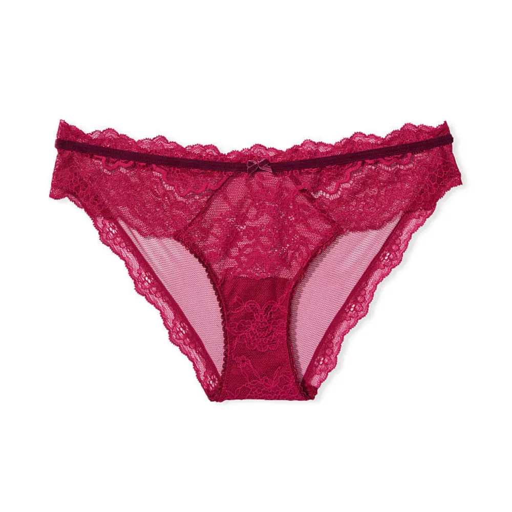 

Трусы Victorias Secret Dream Angels Lace & Velvet Cheekini, темно-красный