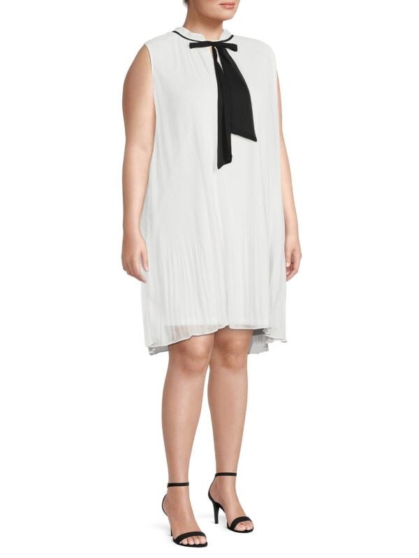

Платье Dkny плюс прямого кроя с бантом, белый/черный