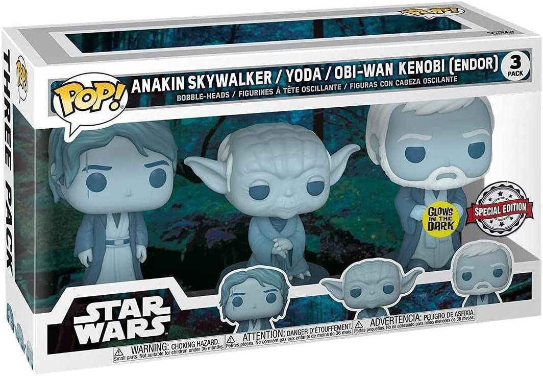 Набор фигурок Funko POP! Star Wars: Across The Galaxy - Force Ghost, Anakin, Yoda, OBI-Wan, 3 шт