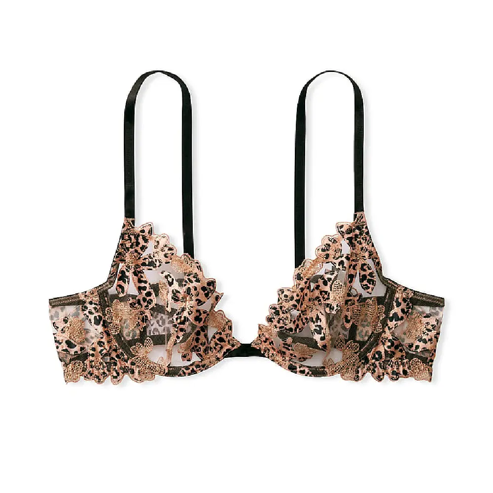 

Бюстгальтер Victoria's Secret Very Sexy Unlined Floral Embroidered Demi, леопардовый принт
