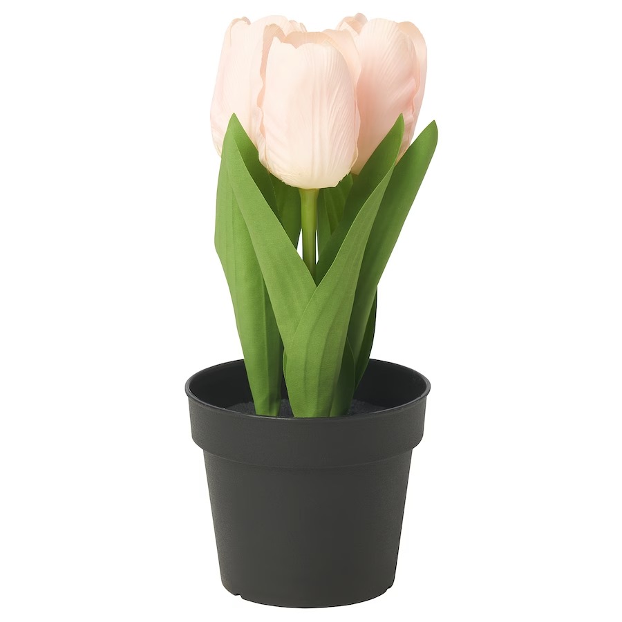 цена Икусственное растение тюльпан Ikea Fejka Indoor Outdoor, розовый, 9 см