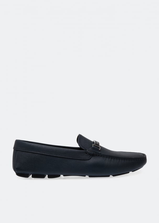 

Лоферы PRADA Saffiano leather loafers, синий