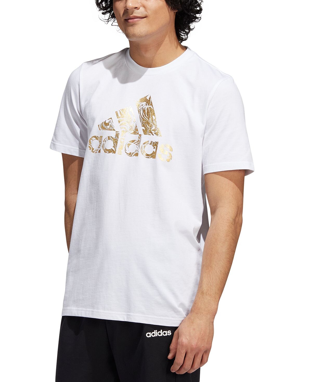 

Мужская футболка с принтом metallic liquid logo adidas, мульти
