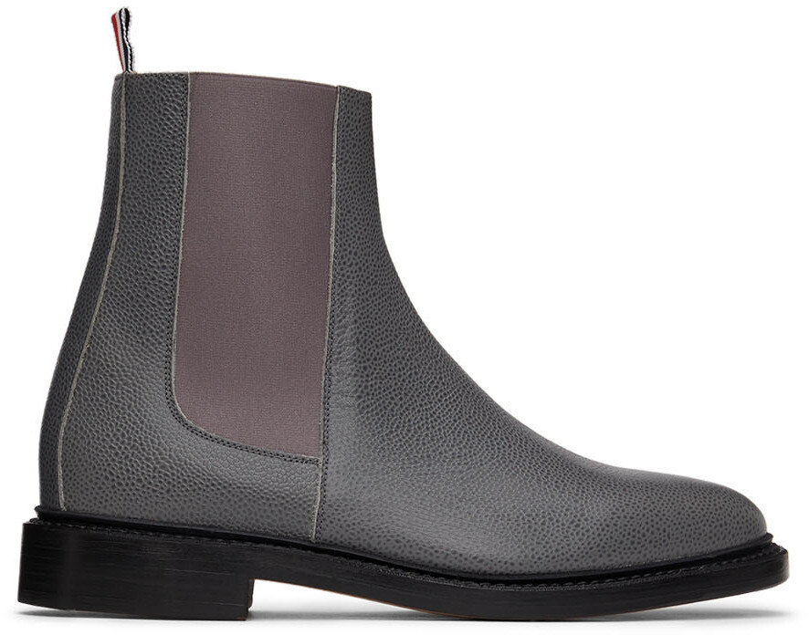 

Серые ботинки челси с 4 полосами Thom Browne