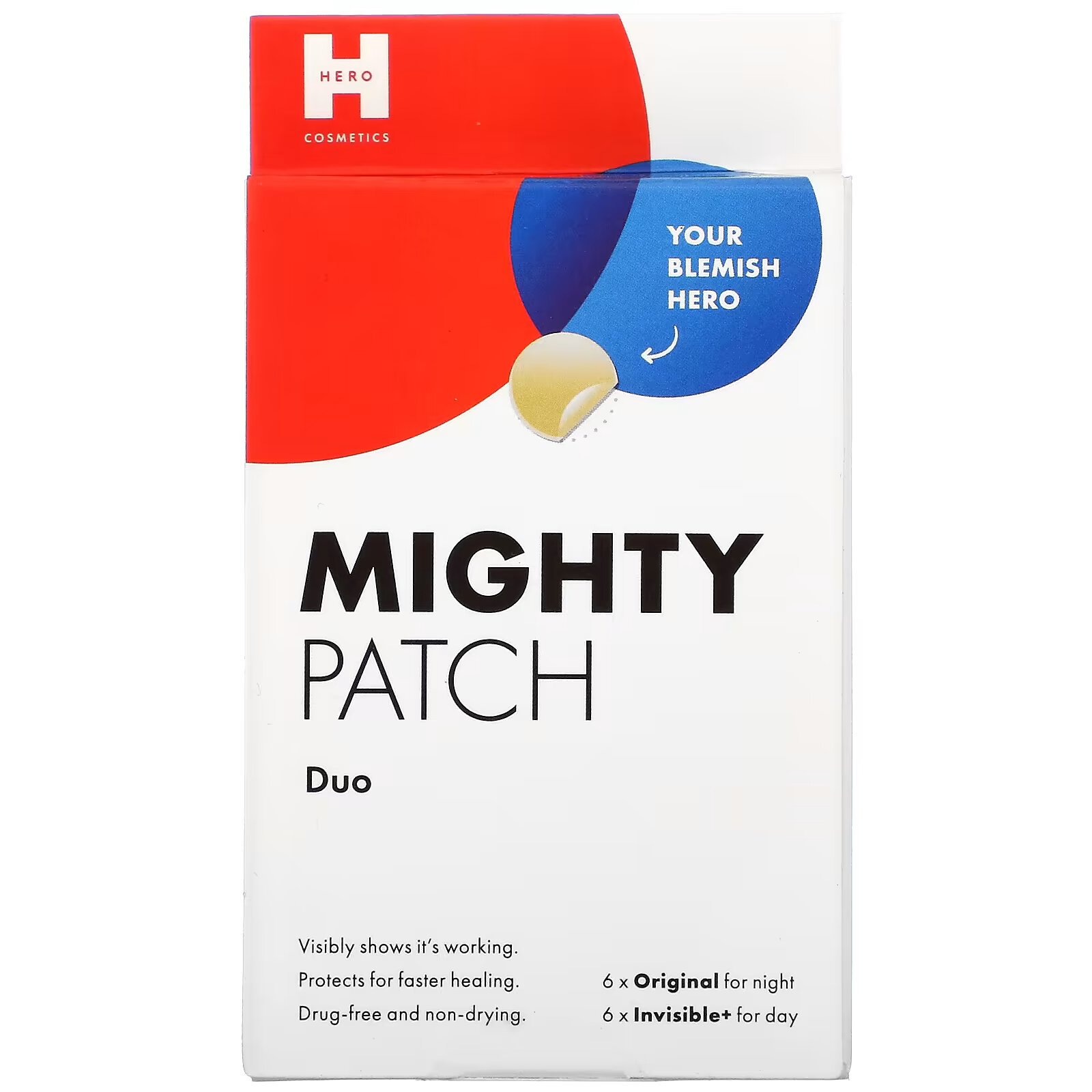 Hero Cosmetics, Mighty Patch Duo, 6 оригинальных + 6 невидимых патчей - фото