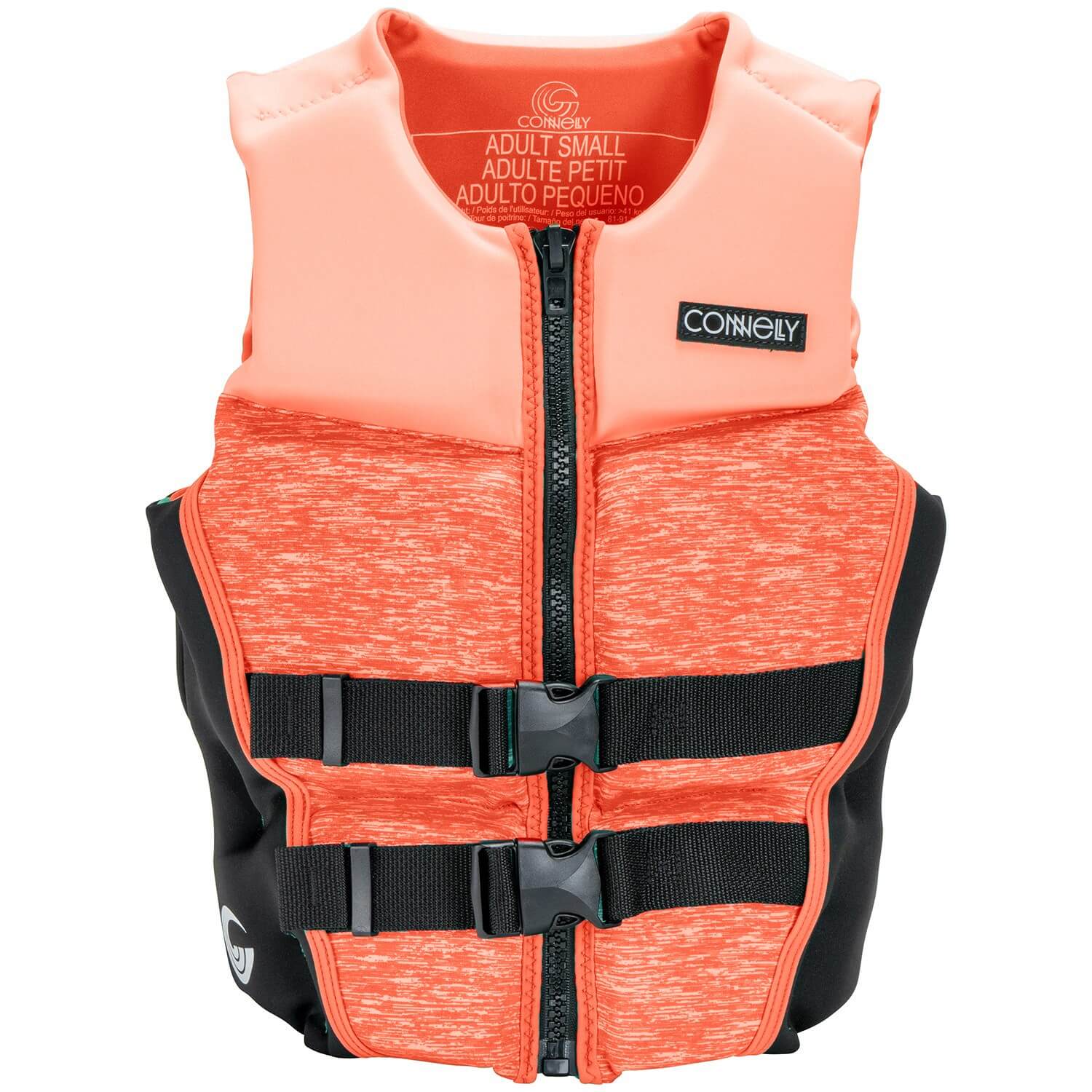 жилет спасательный swim vest Жилет для вейкбординга женский Connelly Classic Neo CGA 2023, красно-оранжевый/черный