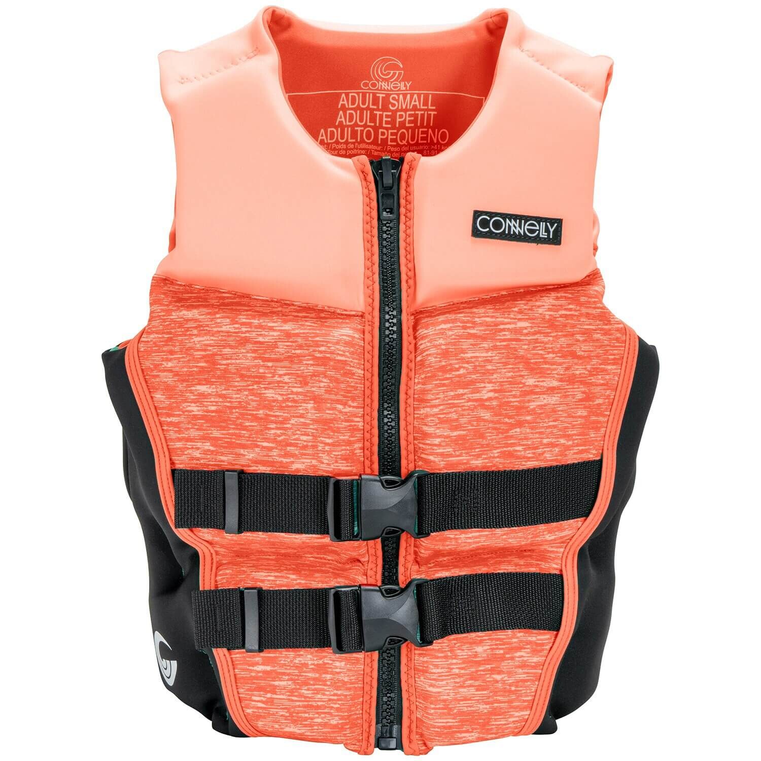 жилет спасательный swim vest Жилет для вейкбординга женский Connelly Classic Neo CGA 2023, красно-оранжевый/черный