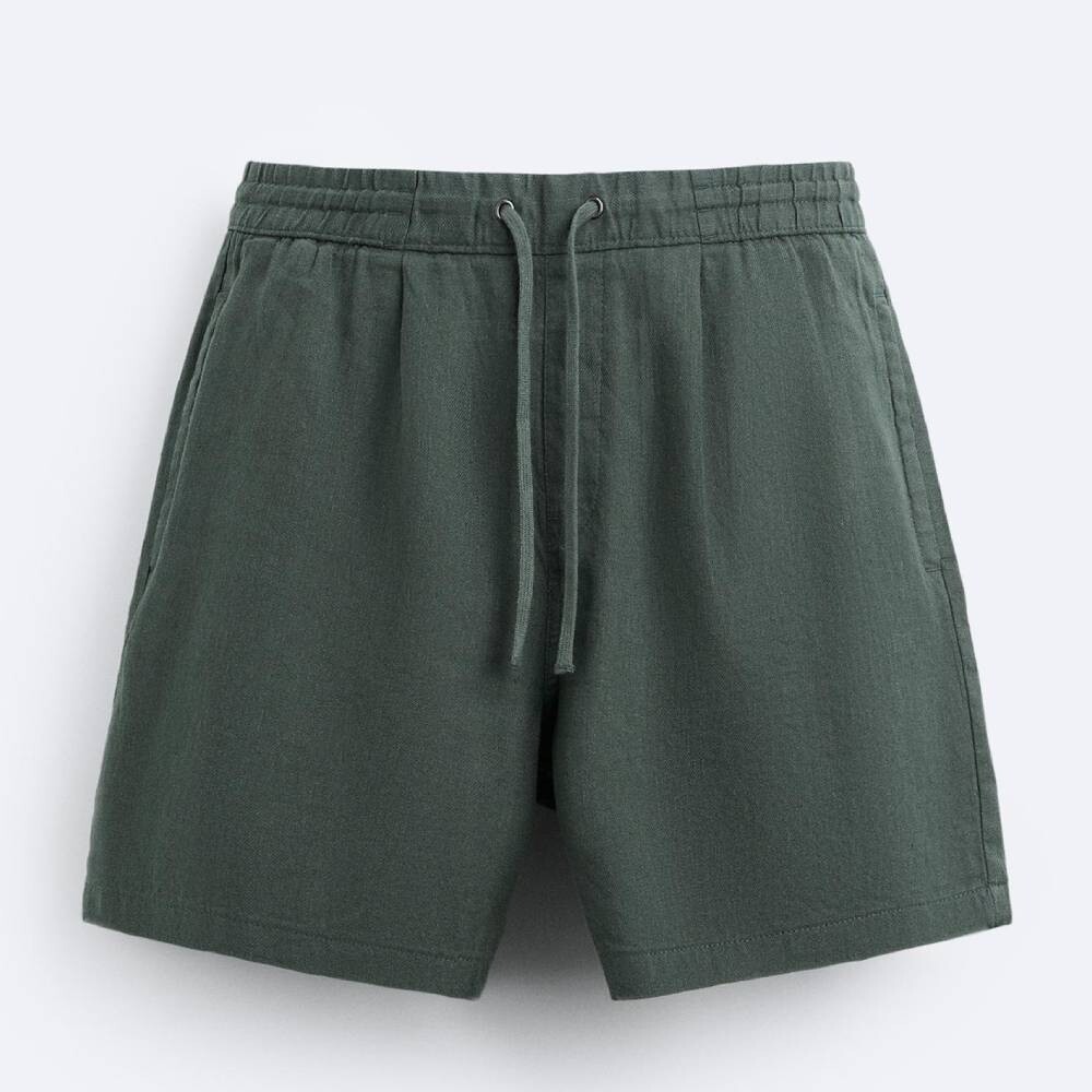 

Шорты Zara Linen - Cotton, зеленый