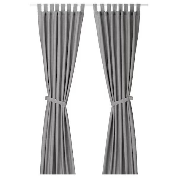 

Шторы с подхватами Ikea Lenda, 140х250 см, 2 штуки, серый
