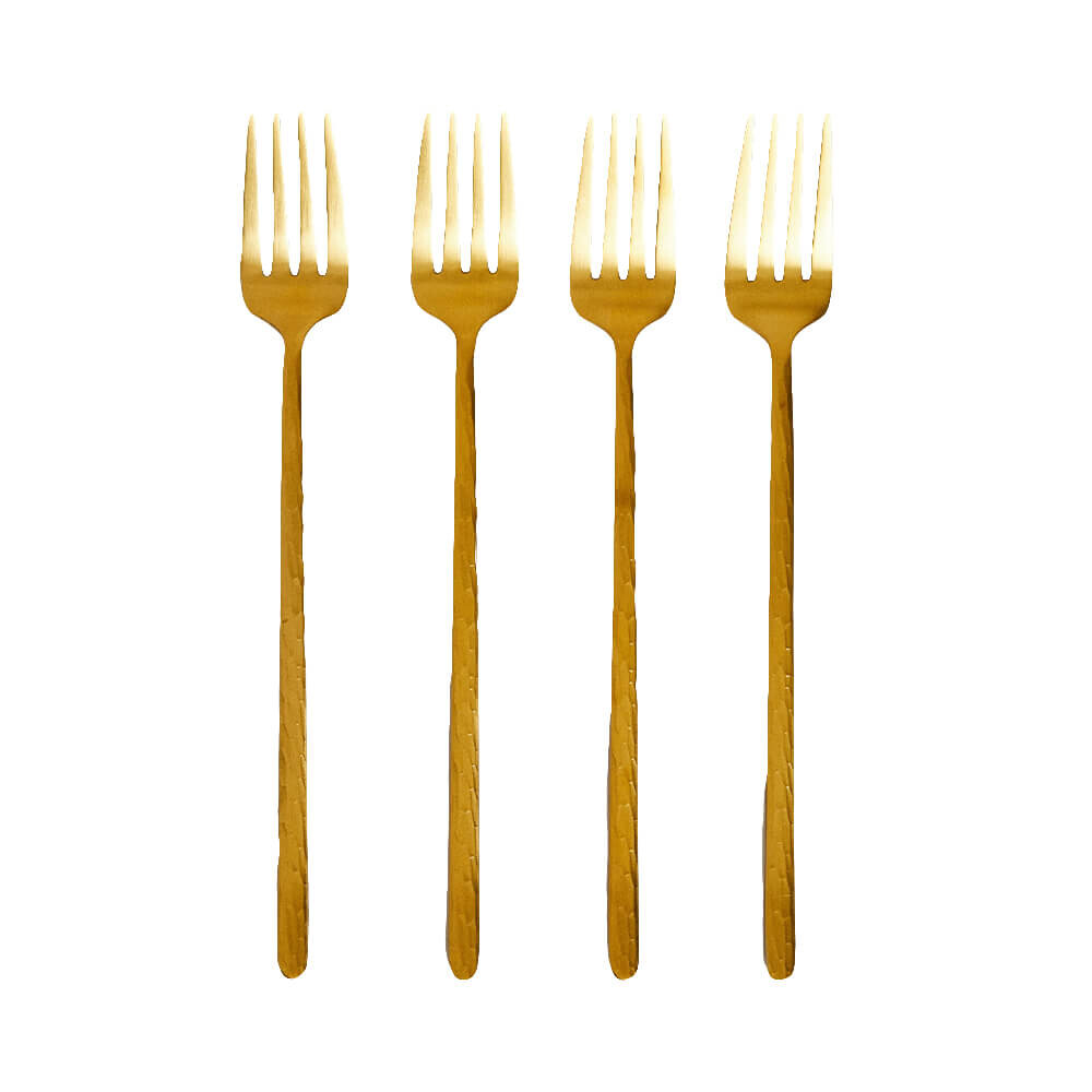 

Набор вилок Zara Home with Hammered Handle, 4 предмета, золотой