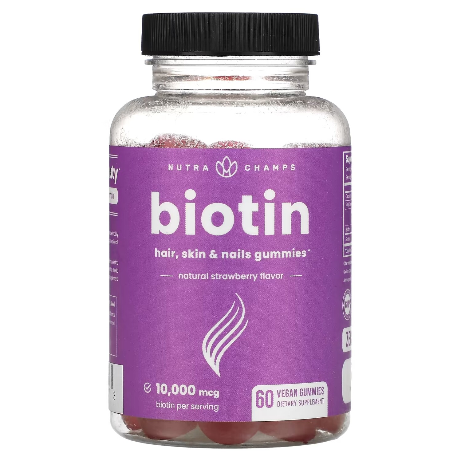 

NutraChamps Biotin Gummies Natural Strawberry 5,000 mcg, 60шт