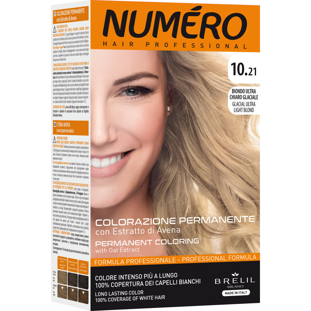 

NUMERO Краска для волос Стойкая краска для волос 10.21 Glacial Ultra Light Blonde 140мл