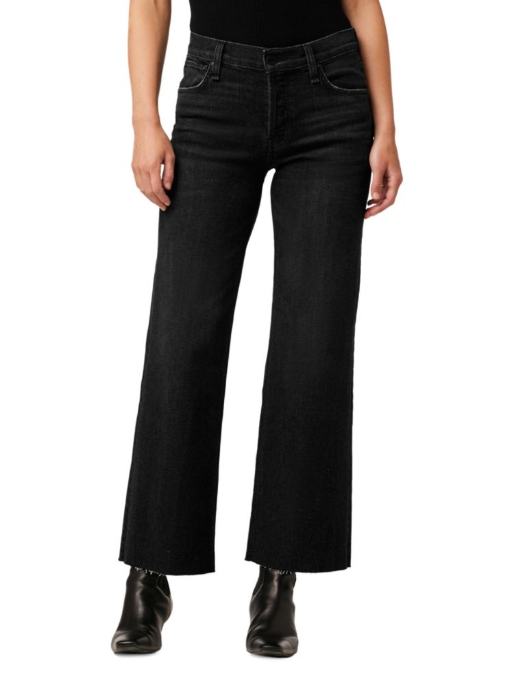 Широкие джинсы до щиколотки с высокой посадкой Rosie Hudson, черный фото