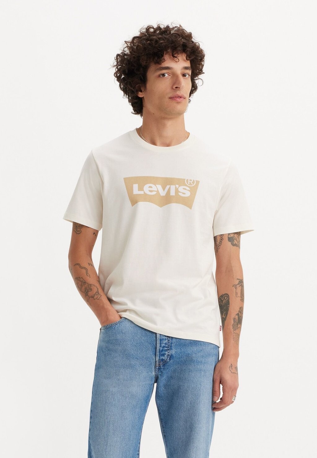 

Футболка с принтом Graphic Crewneck Tee Levi's, кремовый