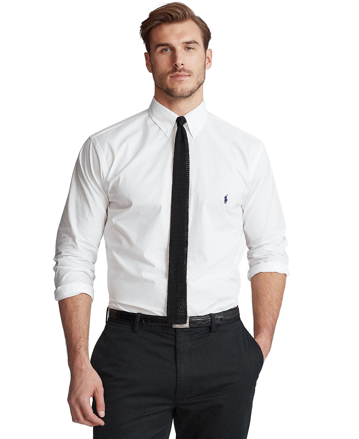 Мужская рубашка из поплина классического кроя big & tall Polo Ralph Lauren, белый