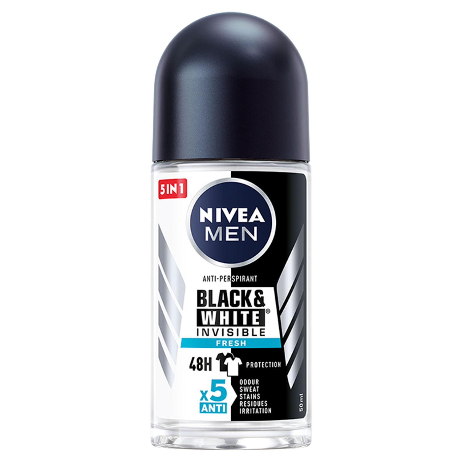 Nivea Men Black & White Invisible Fresh шариковый антиперспирант для мужчин, 50 мл - фото