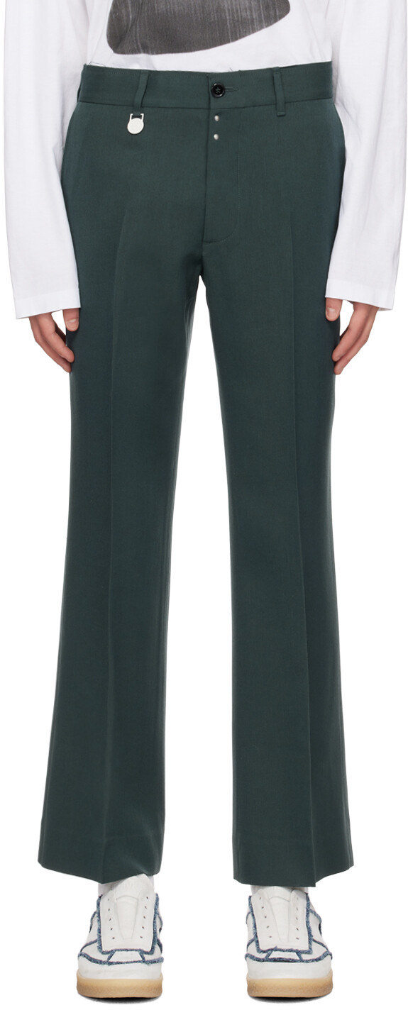 

Зеленые брюки со складками MM6 Maison Margiela