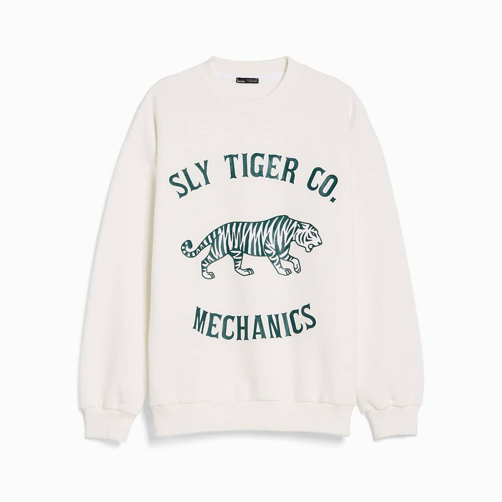 

Свитшот Bershka Printed, белый