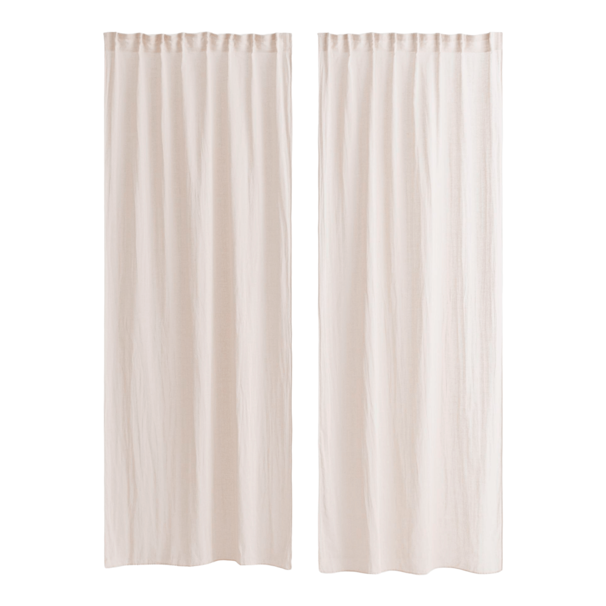 Шторы H&M Home 2-pack Multiway Linen-blend, 2 предмета, светло-бежевый - фото