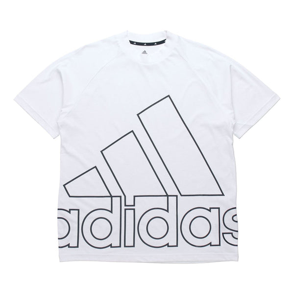 Футболка Adidas U Big Logo T Sports Stylish Printing Round Neck Short Sleeve White, Белый
