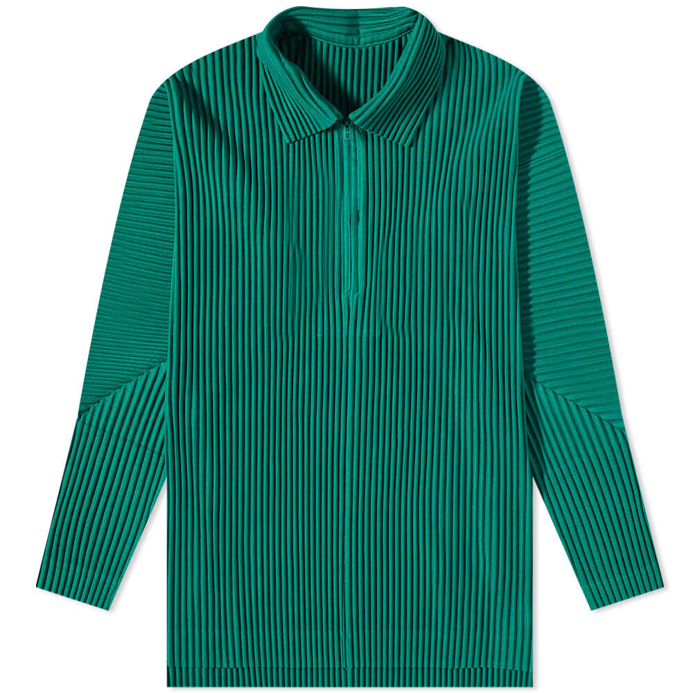 

Футболка Homme Plissé Issey Miyake Long Sleeve Pleat Quarter Zip Polo, Зеленый