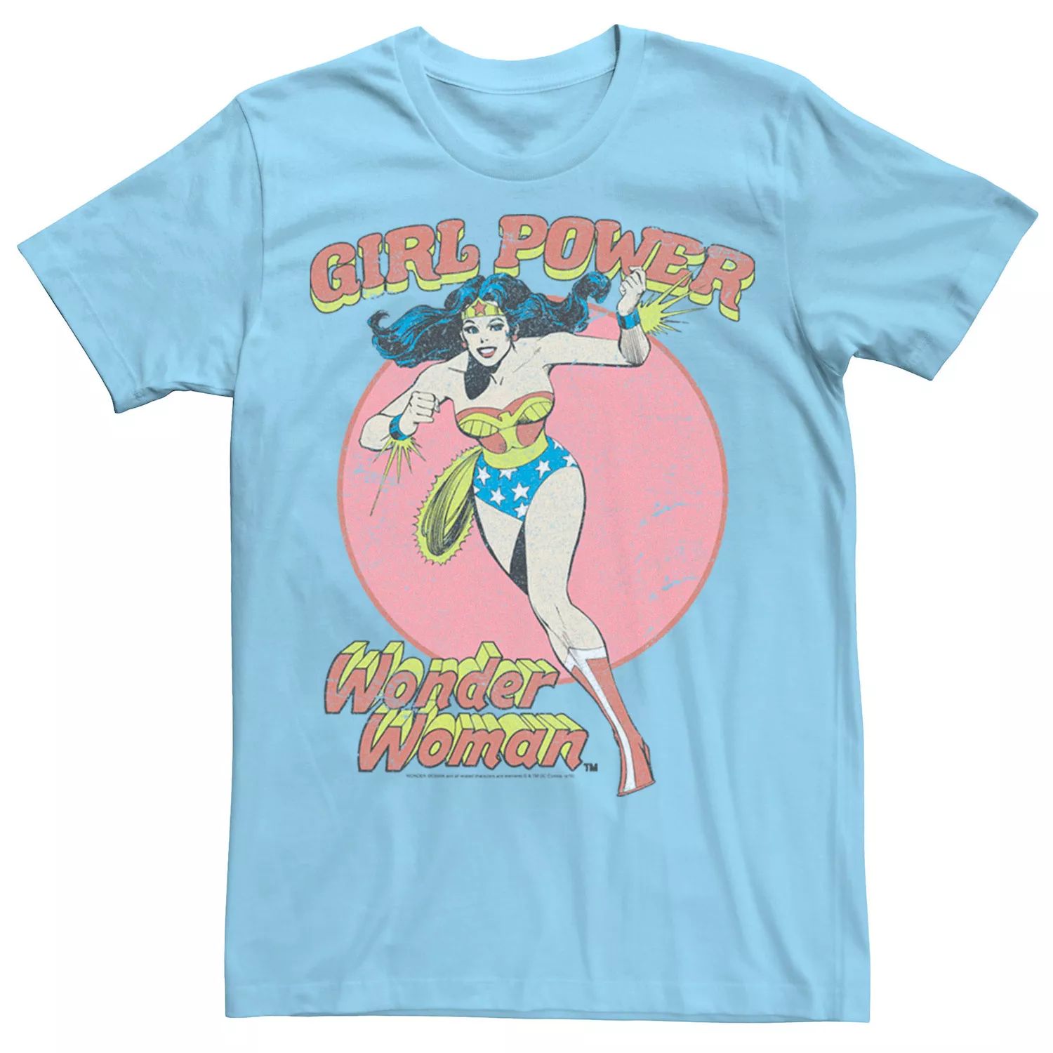 Мужская футболка с плакатом и текстовым плакатом «Чудо-женщина, бегущая девушка» DC Comics
